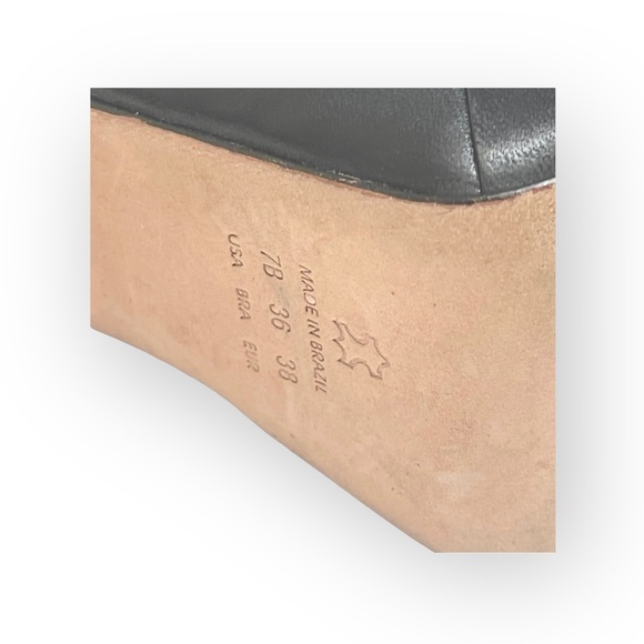 Luxe: Studio NK ꥟ Zip Back Platform Stiletto Heel Ankle Booties ꥟ Black Leather - Picture 12 of 16